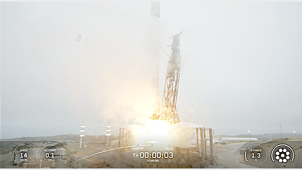 SpaceX’s Saturday Starlink smallsats Liftoff Group 17-10 in California’s dense fog